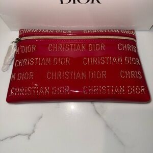 New Dior Glossy Red and Gold Pouch